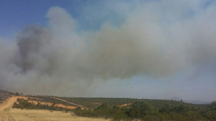 (Fotos): Aparatoso incendio en una finca de El Salobral, en Albacete