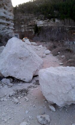 Nuevo desprendimiento de rocas en Alcalá del Júcar