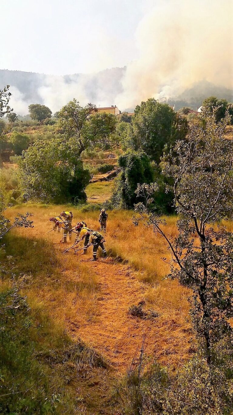 El fuego de Yeste sigue sin control y trabajan en su extinción 54 medios y 344 personas