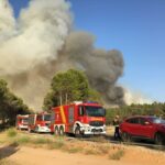 Cuesta felicita a los bomberos de la Diputación por su “buen hacer y profesionalidad” en la extinción del incendio de Campillo