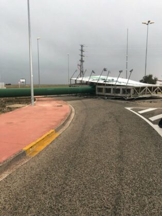 Susto en el polígono de Romica (Albacete) por el fuerte viento