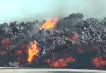 VÍDEO: Las impresionantes imágenes de un río de lava que arrasa con un vehículo