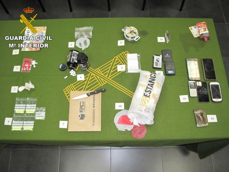 Unos 13 gramos de cocaína, 6 de marihuana y 76 de hachís, entre el «botín» que ha intervenido la Guardia Civil de Cuenca