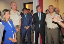 Eurocaja Rural, con la bandera de España y el Museo del Ejército