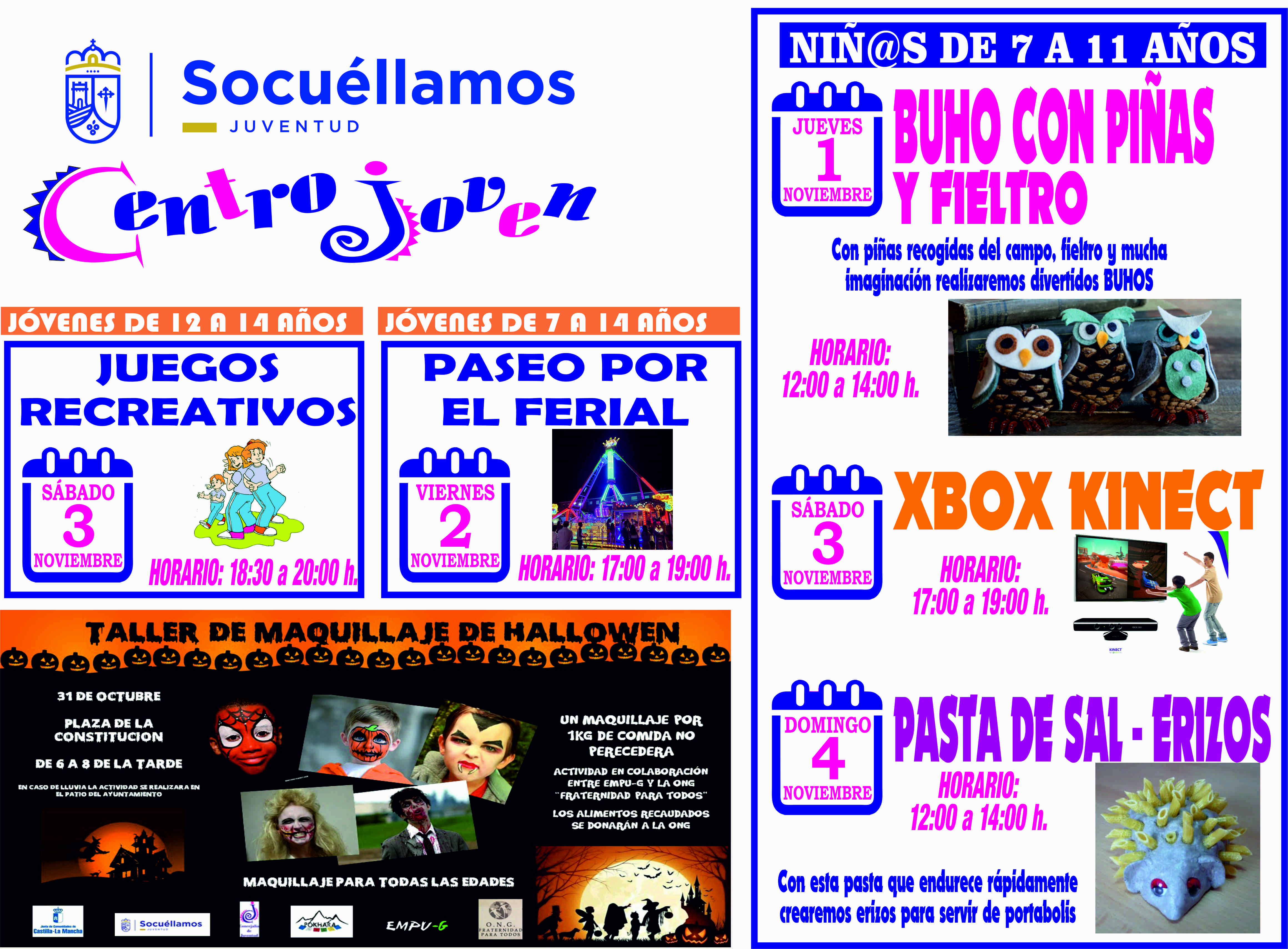 Consulta la programación que el Centro Joven de Socuéllamos tiene preparada para la Feria de Los Santos