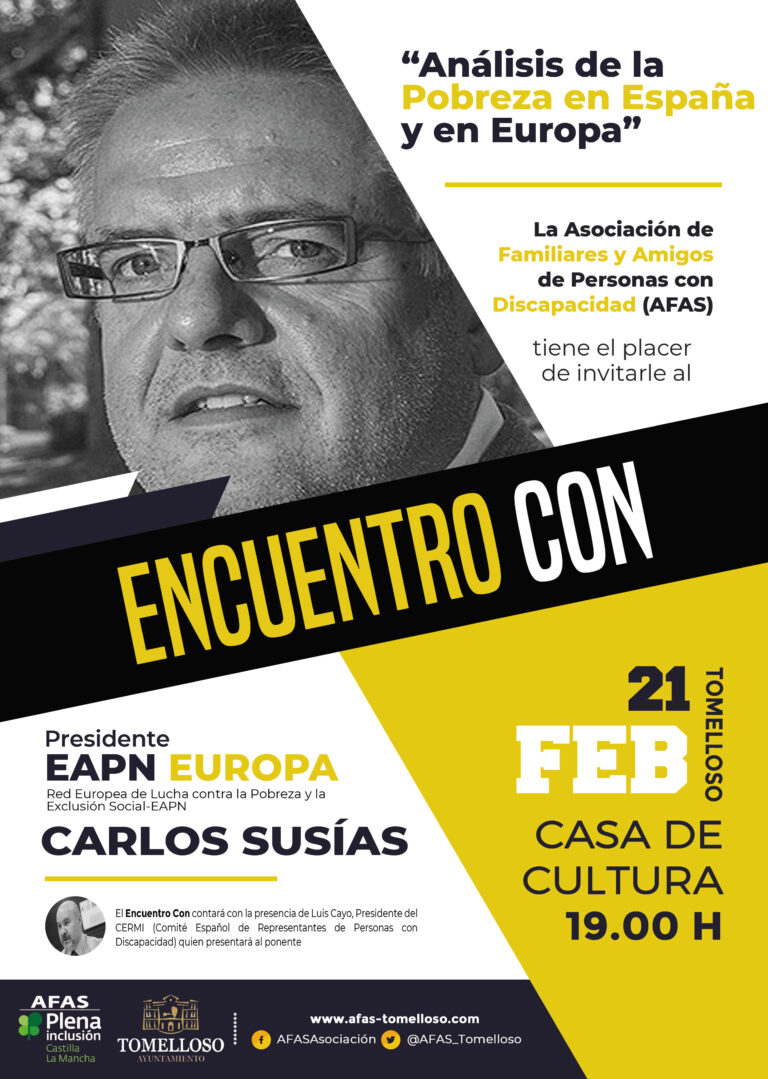 AFAS Tomelloso organiza un “Encuentro con” el Presidente de la Red Europea de Lucha contra la Pobreza y Exclusión Social