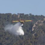 Un fuego ha obligado a cortar la N-420 en el termino municipal de Poblete