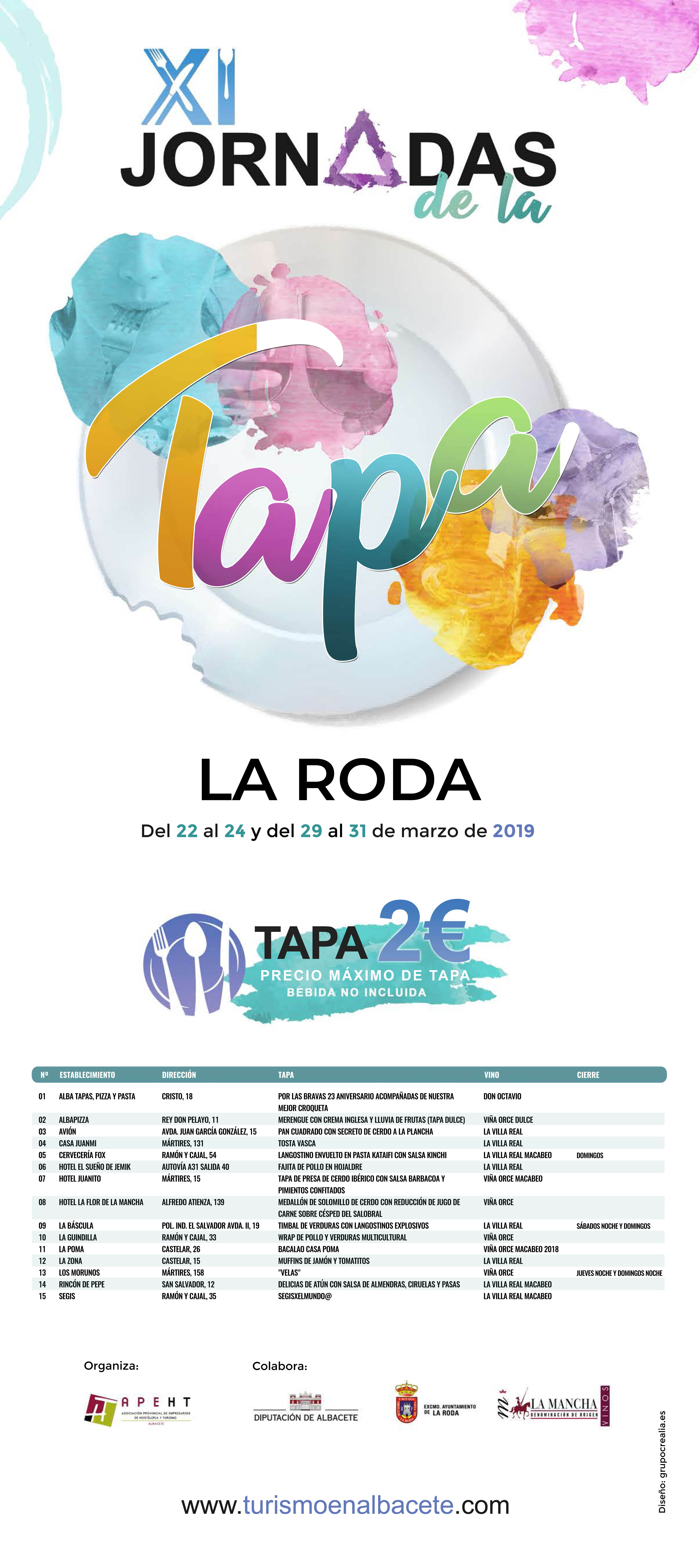 Continúan las Jornadas de la Tapa en La Roda, con un precio máximo de 2 euros