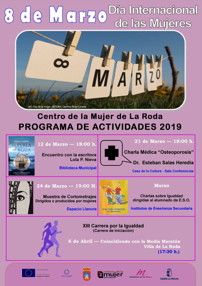 Cine, literatura y charlas, entre la programación que La Roda tiene preparada por el Día de la Mujer