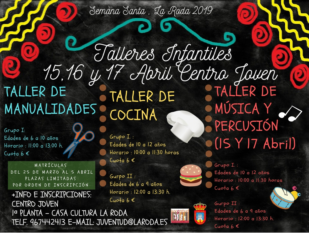 Música, percusión y cocina, entre las actividades programas para esta Semana Santa en La Roda
