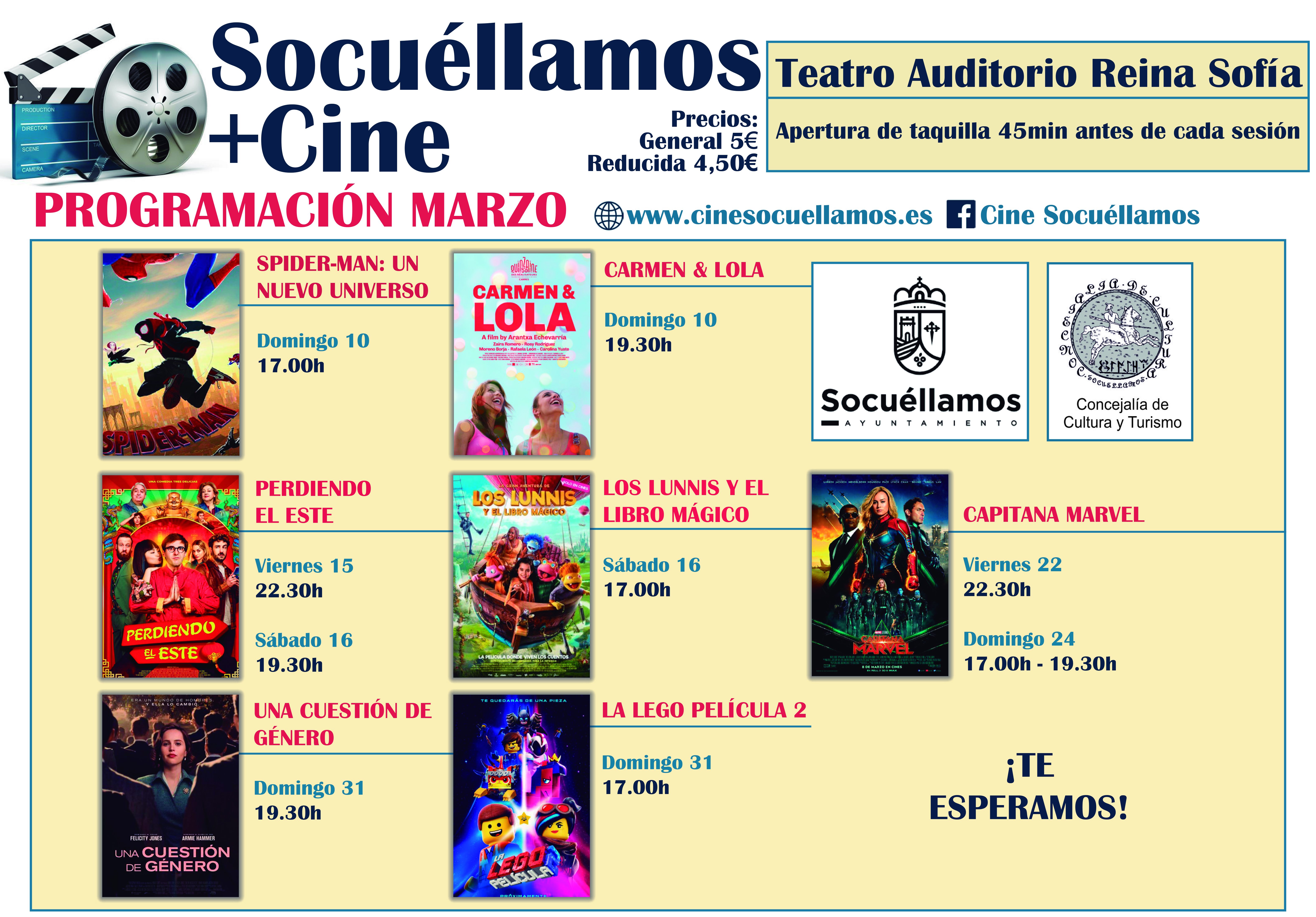Consulta la programación de "Socuéllamos+Cine" para el mes de marzo