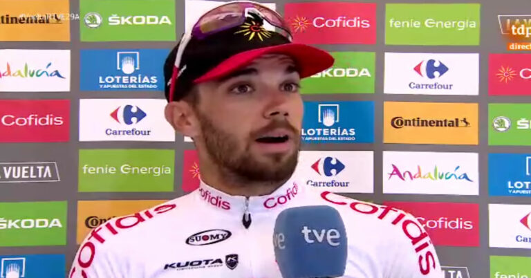 El ciclista de Mota del Cuervo, Jesús Herrada, ganador de la sexta etapa de La Vuelta 2019
