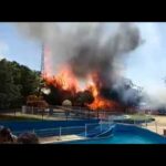 El incendio cerca del parque acuático ha sido provocado por una chispa de una torreta de electricidad