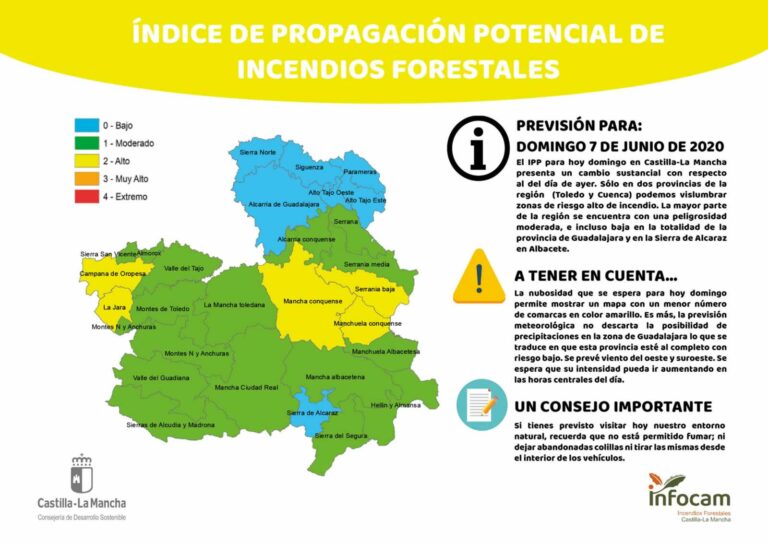 Toledo y Cuenca, en riesgo alto de incendio este domingo