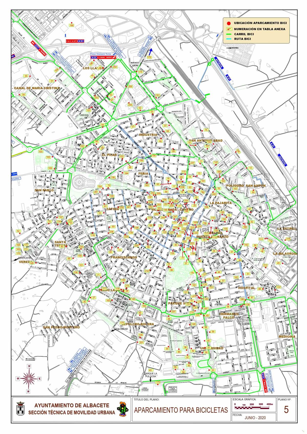 Albacete instalará cuatro nuevos aparca bicis en estas zonas de la ciudad