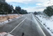 Canceladas por nieve e inundaciones cuatro rutas escolares en Guadalajara y Cuenca
