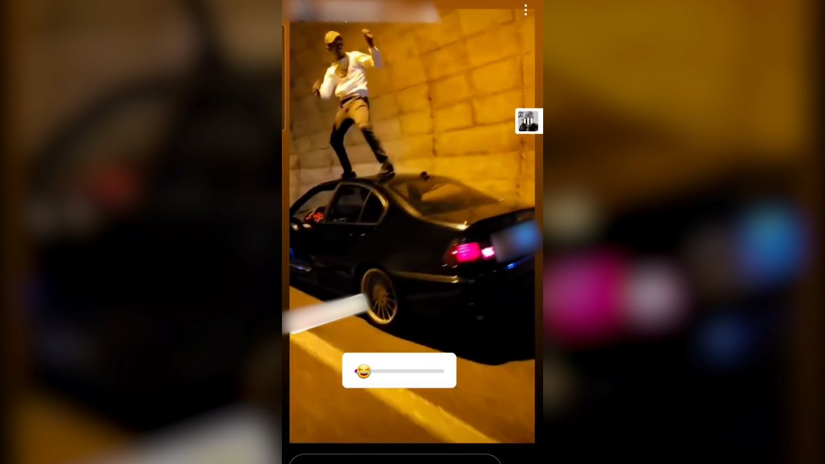 El vídeo del "loco" al volante en Hellín: se subió al vehículo para ponerse a bailar en el techo