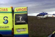 Herido grave un menor de 5 años tras chocar un turismo con un tractor en Villarrubia de los Ojos Ambulancia y helicóptero sanitario