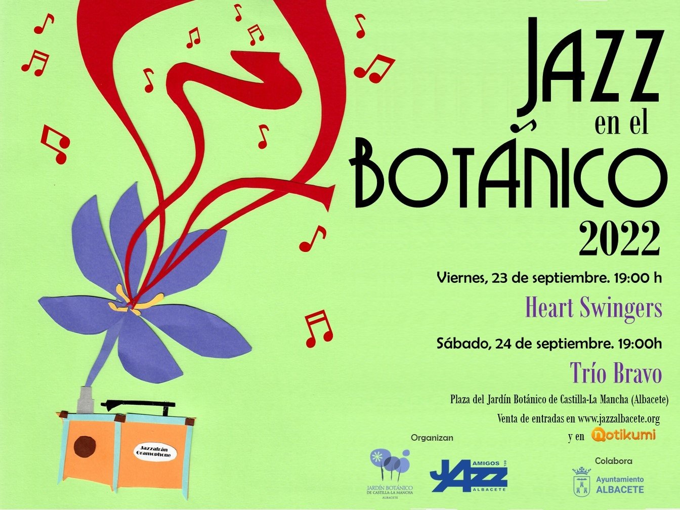 El jazz retornará este viernes y sábado al Jardín Botánico de C-LM en Albacete con Heart Swingers y Trío Bravo