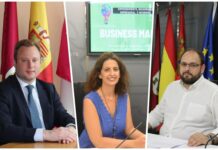 Vicente Casañ, Laura Avellaneda y Julián Ramón, concejales de CS que mantienen funciones en Albacete