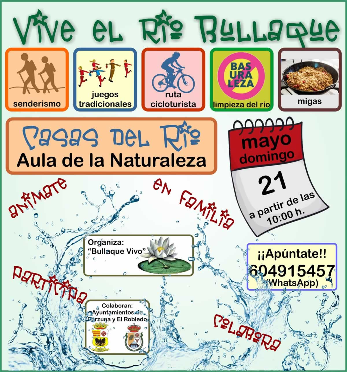 Vive el Río Bullaque este domingo, actividades para toda la familia: senderismo, juegos tradicionales, migas...