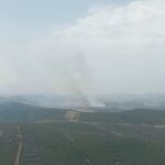 Diez equipos y 35 personas luchan contra un incendio en Puebla Don Rodrigo