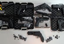 Intervenidas en Albacete 11 armas cortas prohibidas accionadas por CO2