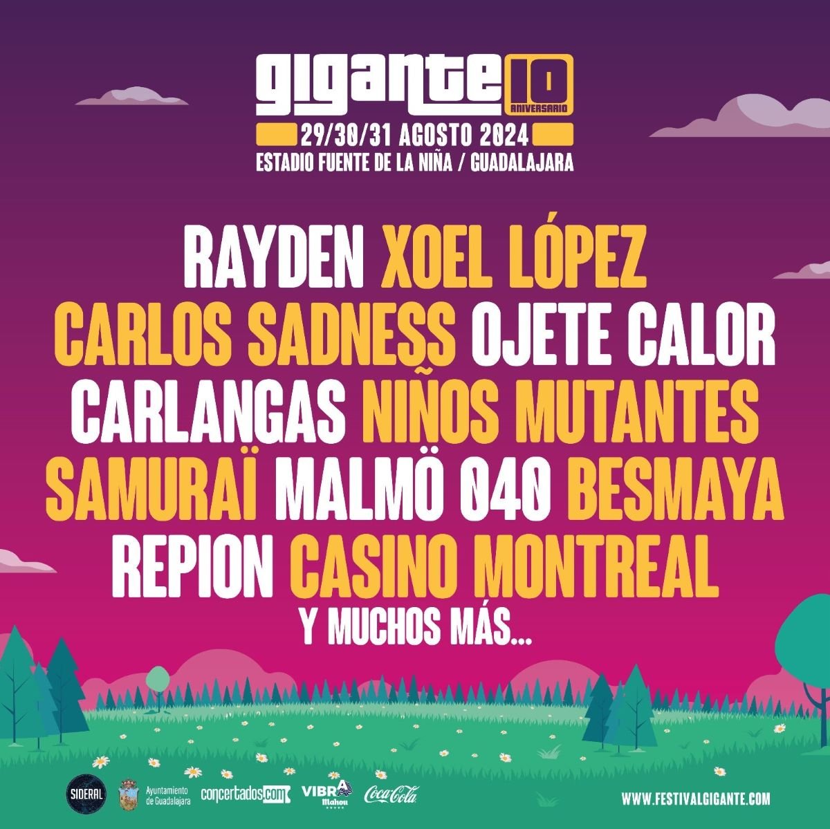 Rayden, Xoel López, Carlos Sadness y Ojete Calor actuarán en el Festival Gigante en Guadalajara