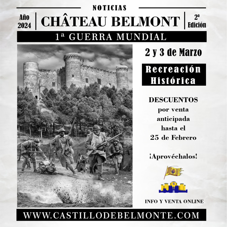 El castillo de Belmonte viajará a la I Guerra Mundial los días 2 y 3 de marzo con la recreación 'Château Belmont 2024'