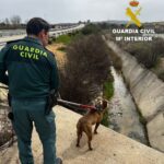 Rescatado un perro atrapado en un canal de aguas de la autovía A-3 en Zafra de Záncara
