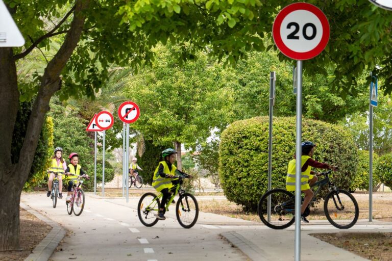 Escolares de 5º curso del CEIP Divino Maestro de Argamasilla de Alba ponen en práctica sus conocimientos de educación vial