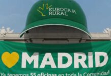 La «elegante» e icónica gorra de Eurocaja toma la puerta de Alcalá en Madrid
