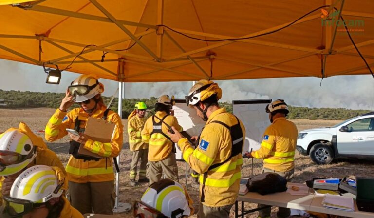 Hasta 17 medios, uno de ellos aéreo, trabajan en el fuego de Valverdejo, que ya está controlado