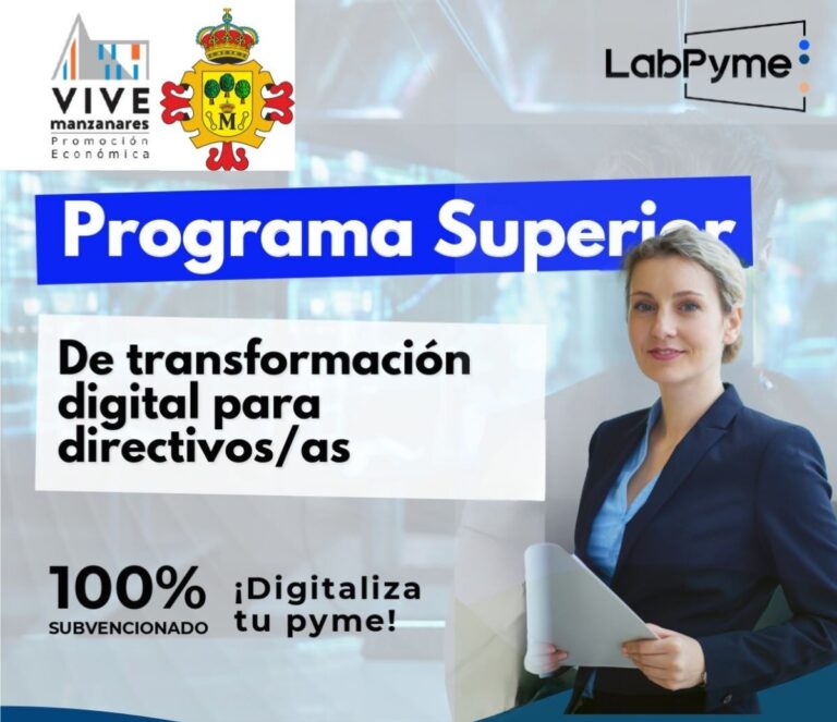 El área de Promoción Económica y LabPyme de Manzanares lanza un programa gratis de transformación digital para personal directivo
