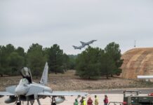 Seis aviones del Ala 14 vuelan desde Albacete hasta la frontera entre Rumanía y Ucrania para defender el espacio aéreo