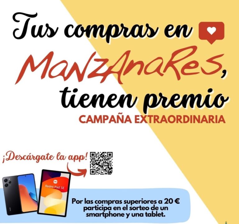 Manzanares activa una nueva campaña de promoción del pequeño comercio: los vecinos pueden ganar un móvil o tablet