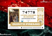 El 74.778, quinto premio del Sorteo, dotado con 60.000 euros, llega a Cuenca, Albacete, La Roda y Herencia
