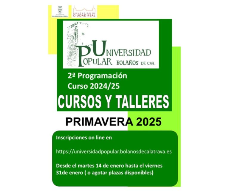 La UP de Bolaños abre el plazo de inscripción para sus cursos, talleres y Jornadas de Senderismo de primavera