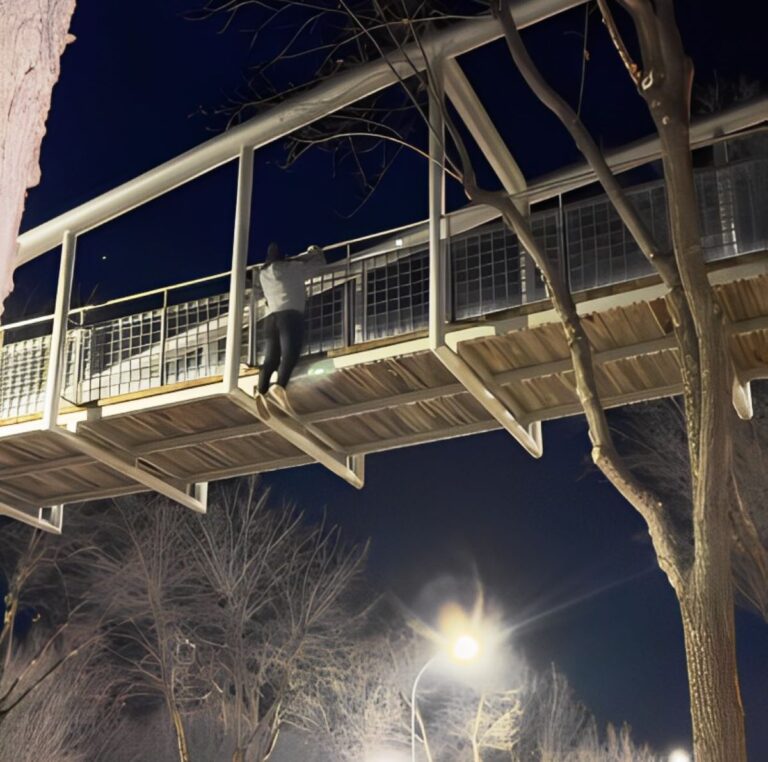 Denunciado un vecino de La Solana por hacer dominadas colgado de un puente de 9 metros de altura