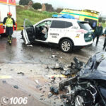 Heridos 2 guardias civiles tras la colisión entre un turismo y un coche patrulla en Chillón