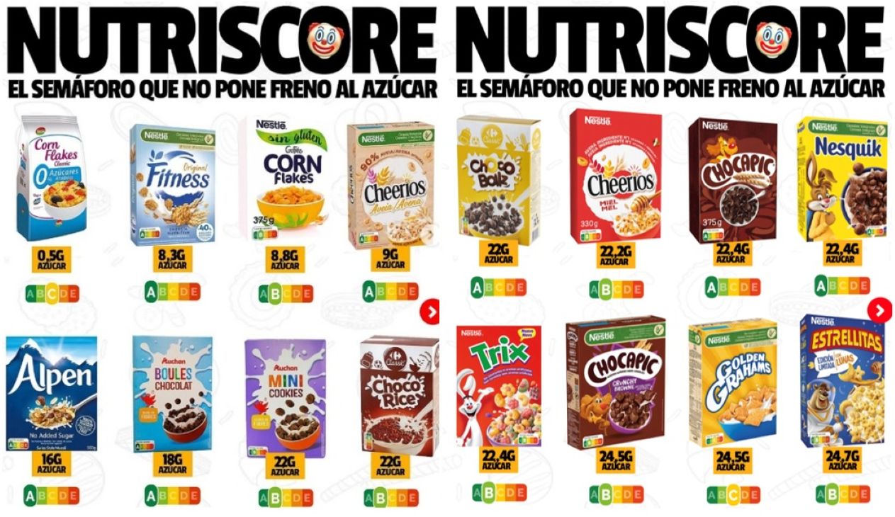 Un estudio denuncia las "mentiras" de Nutriscore: cereales con un 24 % de azúcar y con etiquetas verdes