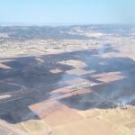 Extinguido el incendio que afectó a la línea de tren Madrid-Andalucía en Brazatortas