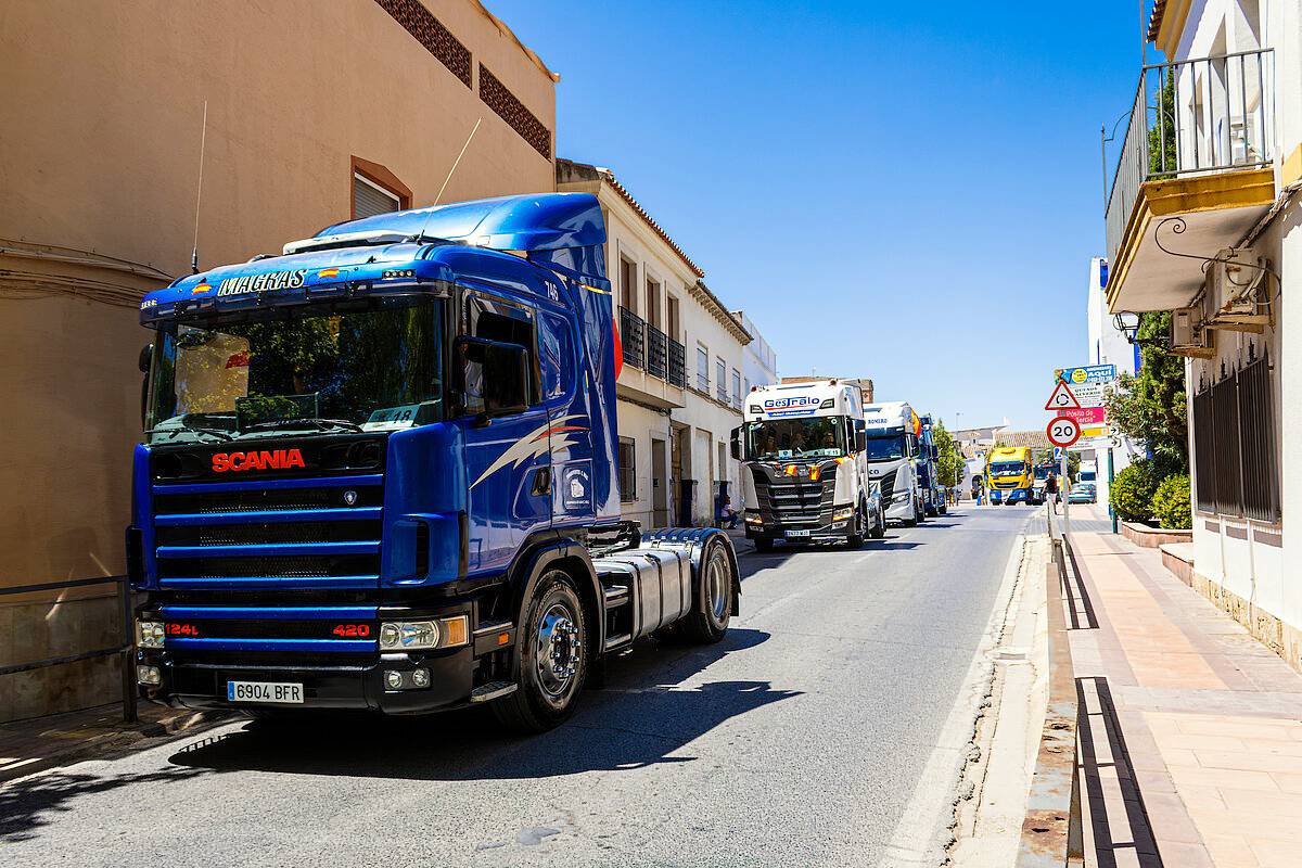 Argamasilla de Alba celebra San Cristóbal con una vistosa caravana de camiones