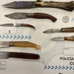 Fue detenido por ir sin casco en Cuenca y acabaron interviniendo siete navajas