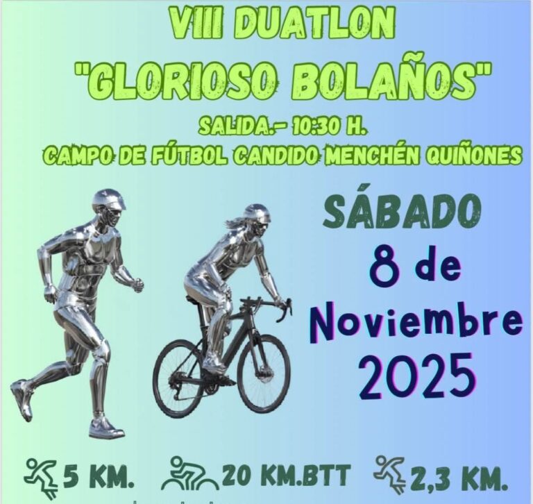 Bolaños de Calatrava acogerá el VIII duatlón “Glorioso Bolaños” el 8 de noviembre para promover el deporte local