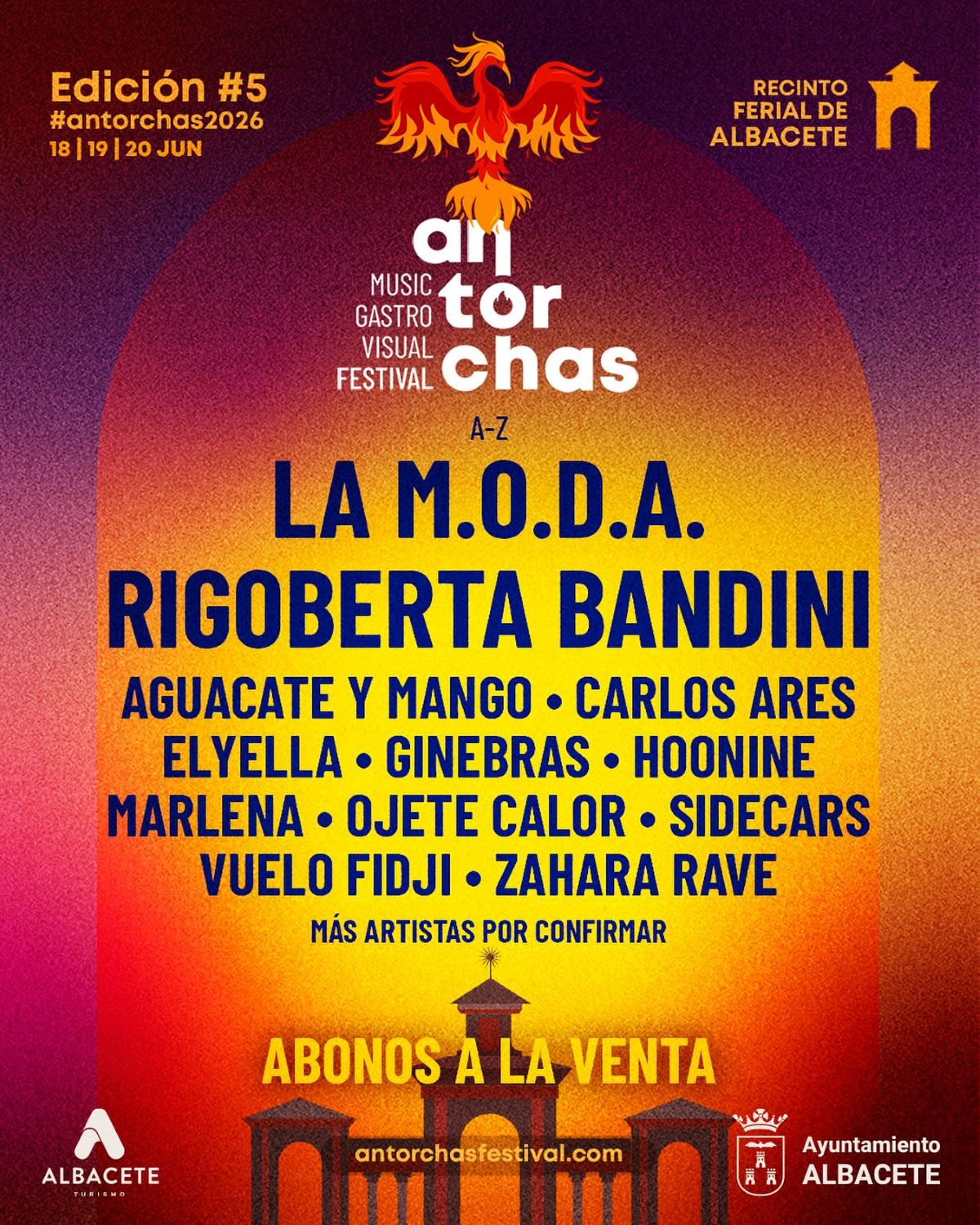 Nuevas confirmaciones del Festival Antorchas de Albacete: Rigoberta Bandini, Ginebras, Marlena y Hoonine