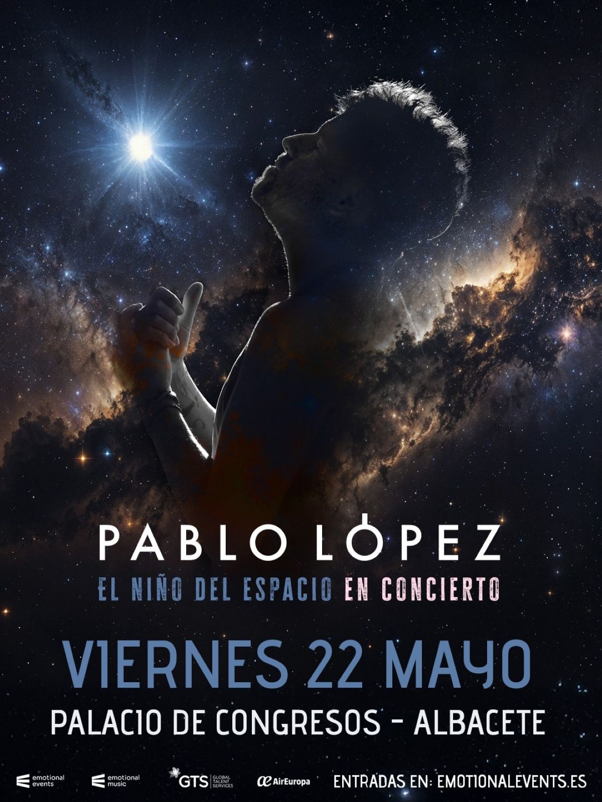 Pablo López actuará en Albacete, Puertollano y Guadalajara con su gira 'El Niño del Espacio en Concierto'