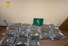 Detenido en Cabañas de la Sagra cuando llevaba 153 kilos de marihuana hacia Madrid