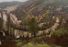El río Júcar a su paso por Cuenca vuelve a nivel rojo