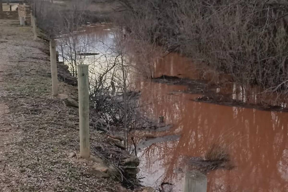 El río Azuer vuelve a llevar agua a su paso por Membrilla y Manzanares tras las intensas lluvias de febrero